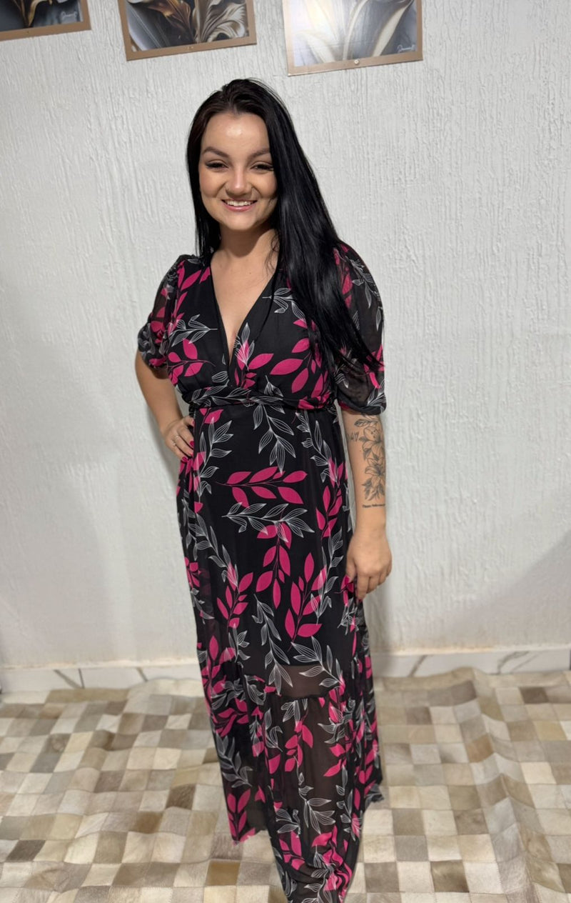 Vestido longo estampado