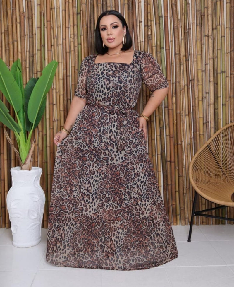 Vestido longo estampado
